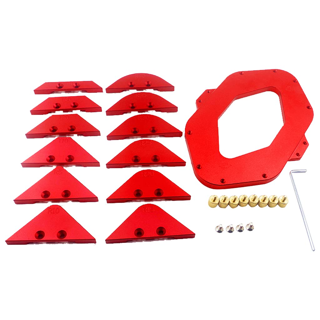 Woodworking Fillet Gauge Radius Quick-Jig Router Table Round Corner Template R5-R35 T10-T30 Aluminium Alloy