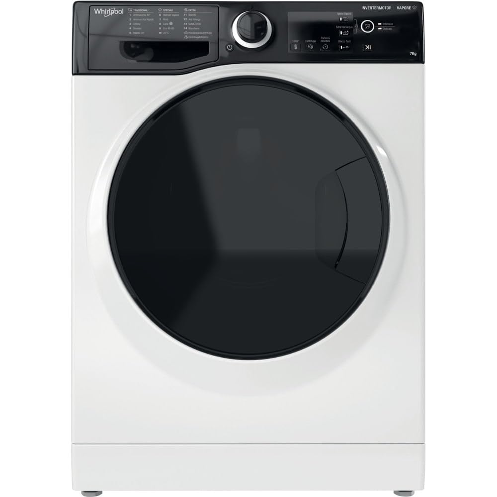 WHIRLPOOL WSB 725 D IT - Lavatrice Slim 7 kg con Carica Frontale, 16 Programmi, Centrifuga 1200 Giri, Regolazione Automatica Temperatura, Classe B - Elettrodomestici per la Casa, 59,5Lx85Hx43,5P