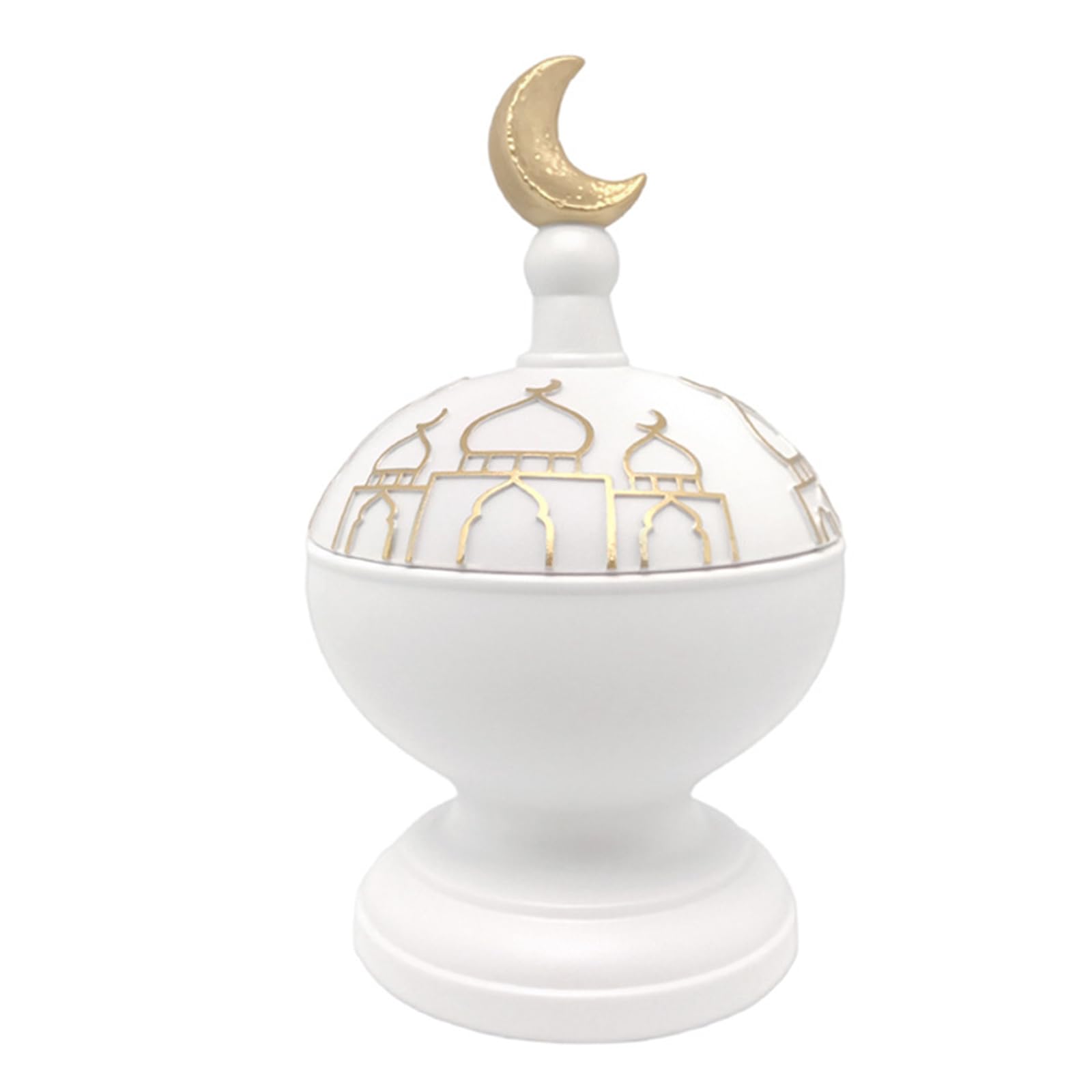 Hredyqw Ramadans Decorations for Eid Mubaraks Home Decorations Golden White Mosque Tower Craft Ornament for Shelf Table