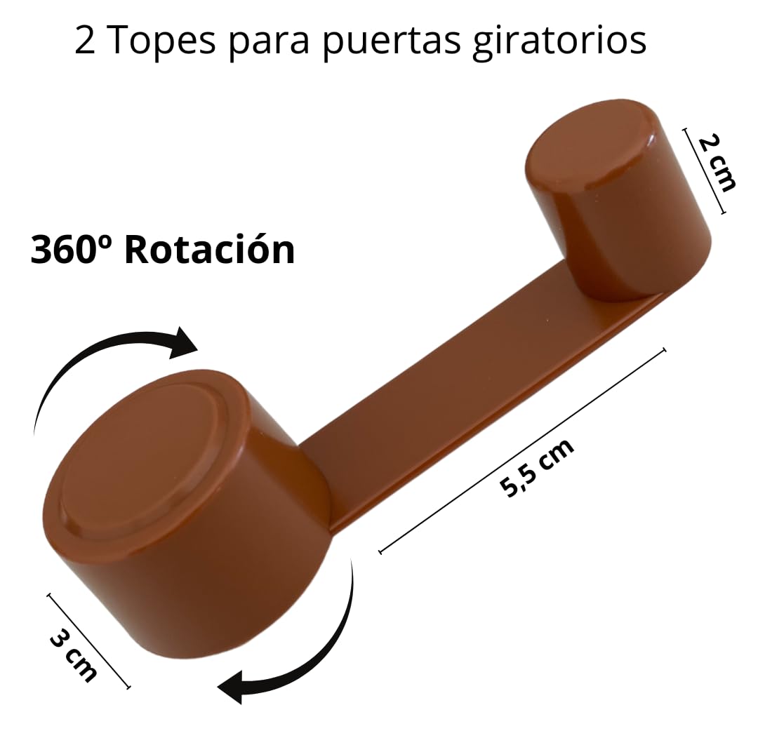Fermaporta In Legno Con Gomma | Diametro 45x25mm | Colore Marrone Scuro | Protezione Pareti - Foto 9