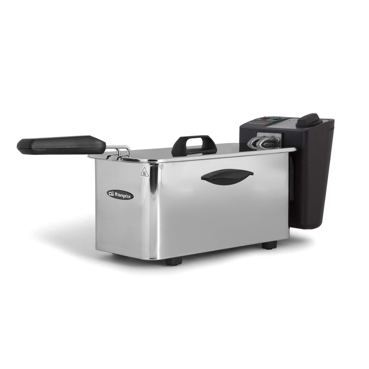 Orbegozo FDR 25 - Friggitrice professionale, 2,5 L, termostato regolabile, spia luminosa, maniglia fredda al tatto, avvolgicavo, acciaio inox, 2000 W