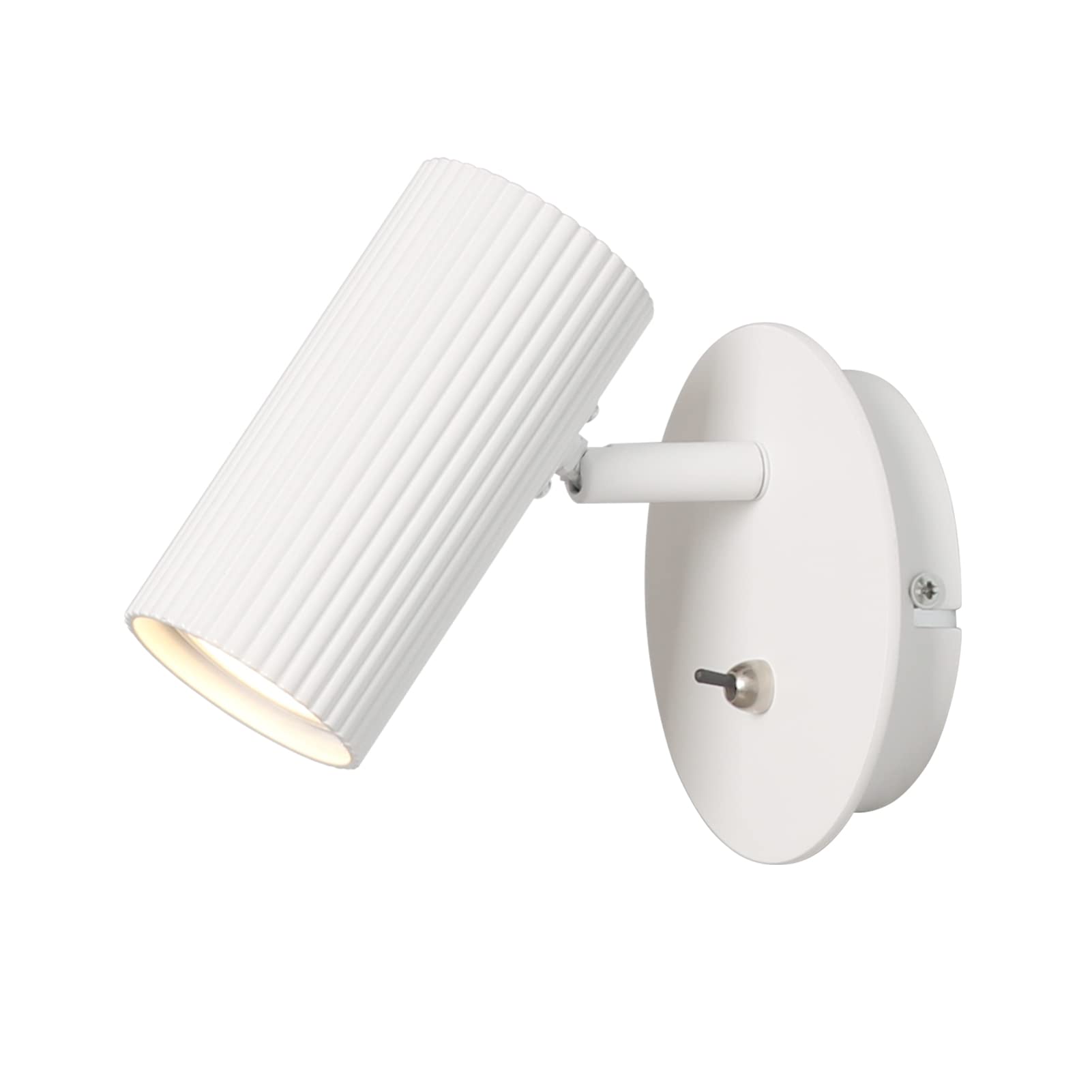 DAWALIGHT Spot Mural Orientable GU10 5W 3000K Blanc chaud Applique Murale d'Intérieur pour Chambre Couloir Salon Chevet Maison Boutique, Aluminium, Blanc