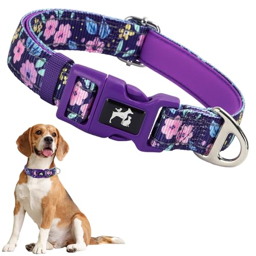 ONEFOJOJO Reflective Dog Collar Padded with Soft Neoprene Breathable Quick Release Female Dog...