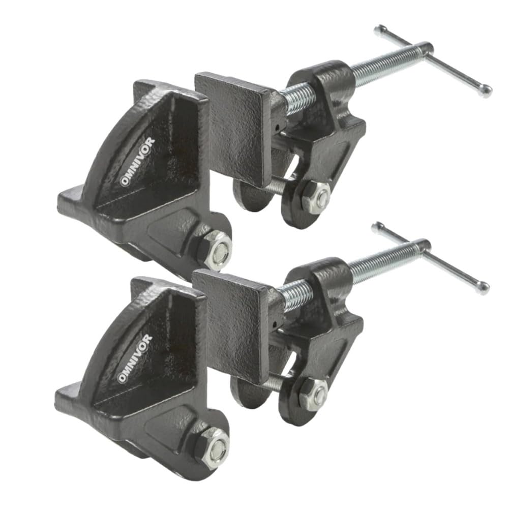 Lot de 2 Têtes de Dormant avec Mâchoires 40 x 45 mm, Support Épaisseur 27 mm, Trou D.10 mm, Accessoire de Serrage pour Travail du Bois