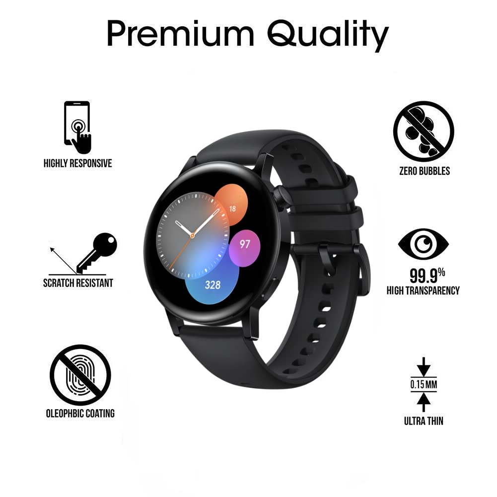 Yoomigle 6 Pack Compatible with Huawei Watch GT3 42MM Screen Protector Film for Huawei Watch GT 3 42 Smartwatch Screen Protectors Foils Screen Cover Crystal Clear Anti-Scratch - Image 3