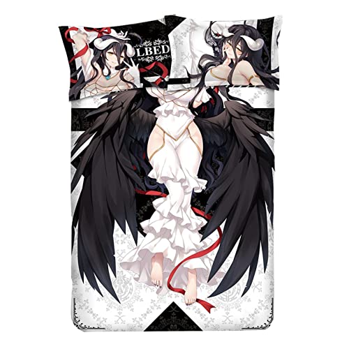 laifen Anime Ropa de Cama Overlord Albedo Anime y Juego Impreso Ropa de Cama Almohada Cubierta de edredón Edredón Set Large Akatsuki 3D Hoja de Cama Impresa 3D (Color : 200x230cm)