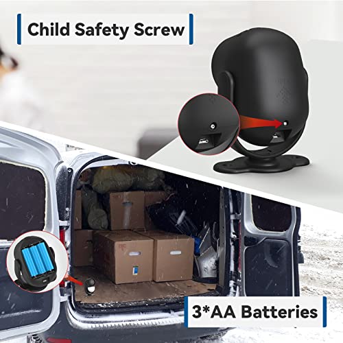 CPVAN Indoor Motion Sensor Alarm with Siren, Wireless Infrared DIY PIR Motion Detector Burglar Alarm System, Battery Operated, 125dB Adjustable, Remote Control for Home/Garage/Van/Shed/Shop. (Black) - Image 4