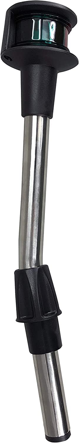 Pactrade Marine Navigation Light Red and Green LED Bi-Color Light Pole12'' Plug In Bow Light Angled for Fishing Boat Pontoon Yacht Skeeter Small Boat