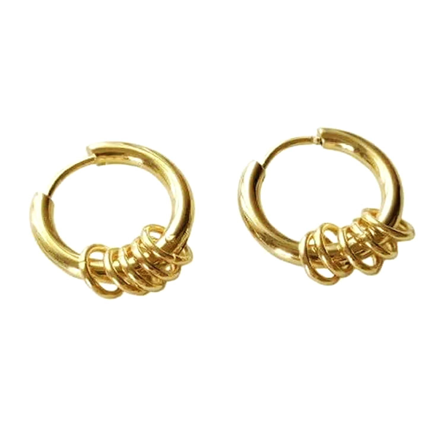 peora Gold Plated Stylish Hoop Huggie Bali Earrings Fashion Jewellery Gift for Men & Boys-picture-21