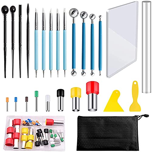 Makivi - Juego de herramientas de arcilla polimérica, 58 unidades, kit de herramientas de modelado, kit de herramientas de escultura para arcilla para bricolaje y manualidades