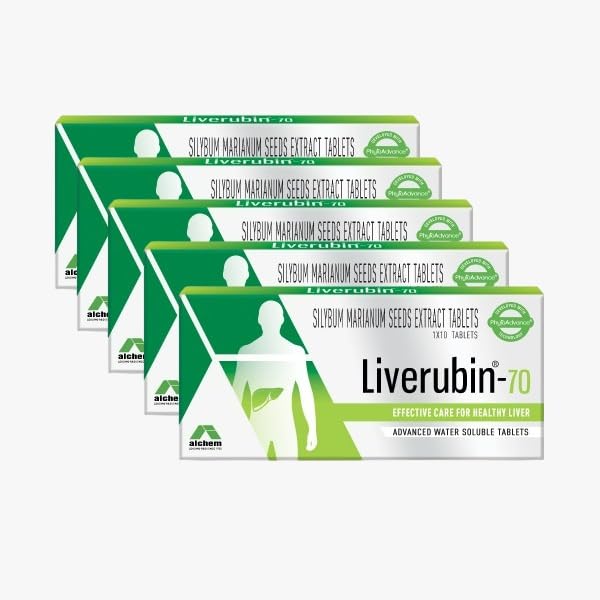 Liverubin 70 The Natural Hepato Protector Tablets | Effective Care for Healthy Liver-70Mg (Pack of 5)