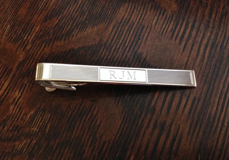 Sterling Silver Lined Tie Bar