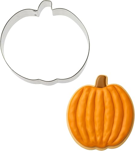 Foose Cortador de galletas de calabaza de 5 pulgadas, cortadores de galletas de acero estañado, molde para galletas de calabaza