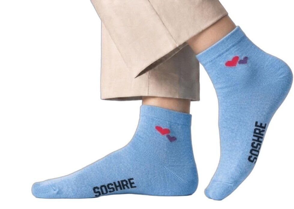SOSHRE Ankle Length Socks for Girls || Solid Ultra Soft made of Cotton || Breathable And Stretchable Socks for Kids || women and girls || Sneaker Shoes Socks Multicolor (Pack of 3) 2