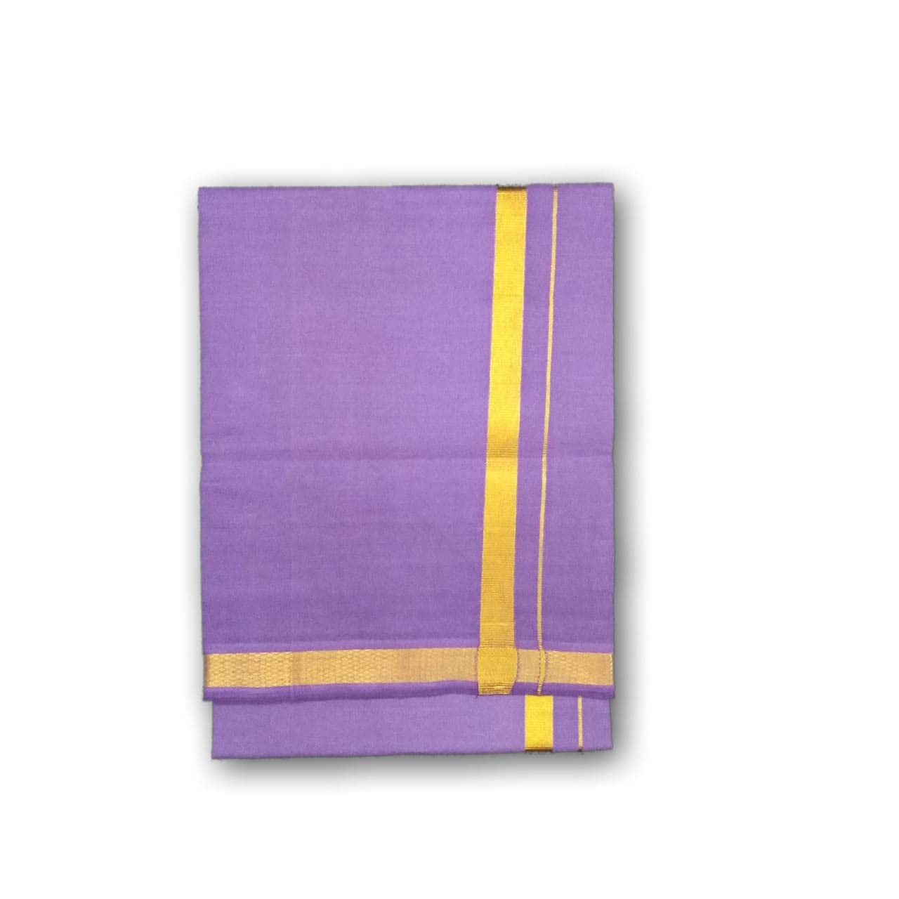 Exclusive DhotiesMen's Pure Cotton Colorful Dhotis in Gold Zari Borders in Size 2 Mtrs Single Dhoti- 4 Muzham