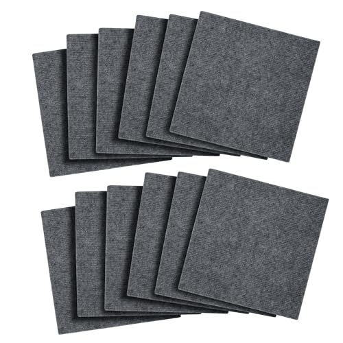 bimiti 12 Stück Teppichfliesen 30x30cm Bodenbelag Selbstklebend Gewerbe Teppichboden mit...