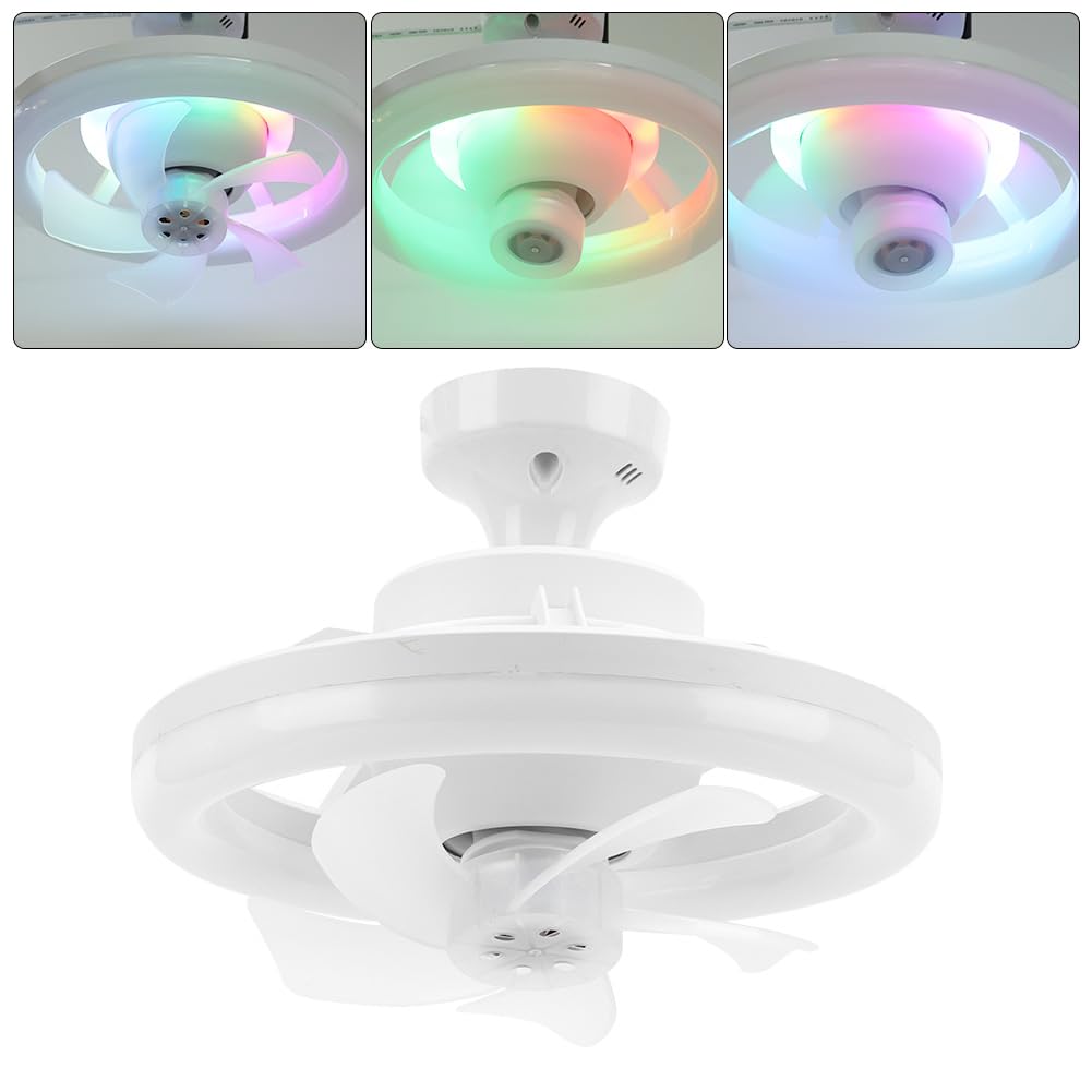 Fiorky LED Ceiling Fans with Lights, RGB/3 Colors Dimmable Modern Ceiling Fans with Light and Remote 3200K-6500K Fan Lamp for Bedroom Living Room