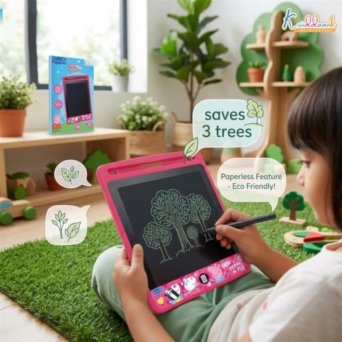 Image of Peppa LCD Tablet, 8.5 Inch Electronic Drawing Pad & Tablet for Kids, Rewritable LCD Board, Toddler Travel Slate for Boys & Girls, Birthday Gift for 3 4 5 6 7 8 9 Year, Peppa Theme Color