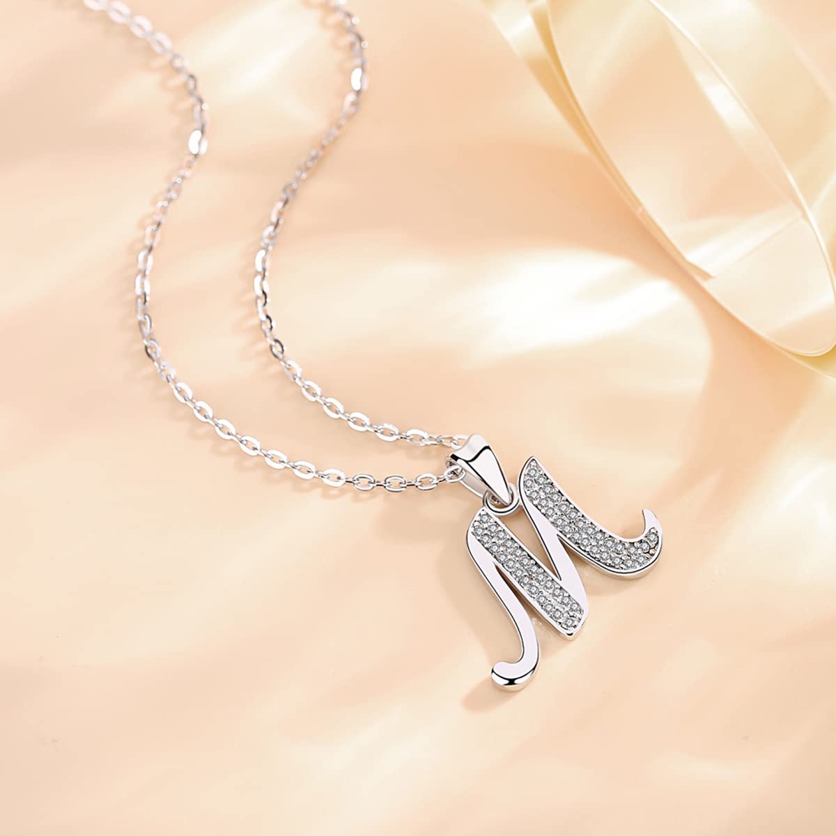 AEONSLOVE Collana Con Iniziale Lettera Collana Donna Argento 925 Personalizzata Festa Della Mamma Regalo Ragazza Bambina Nonna