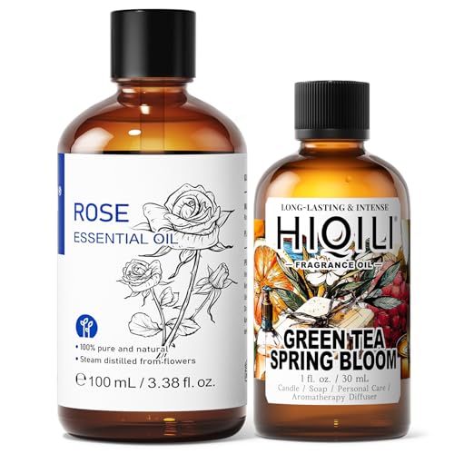 Aceite esencial de rosa 100ML y aceite aromático de té verde 30ML