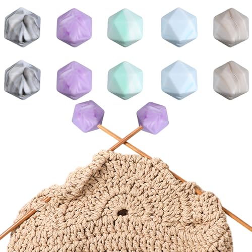 Apausvcm 10Stk Maschenstopper für Stricknadeln Stricknadel Stopper Silikon Stricknadel Schutzkappe Stricknadeln Punktschutz Gummi Stricknadels Punktschutzmaschenstopper Nadelspitzenschutz für Nadeln