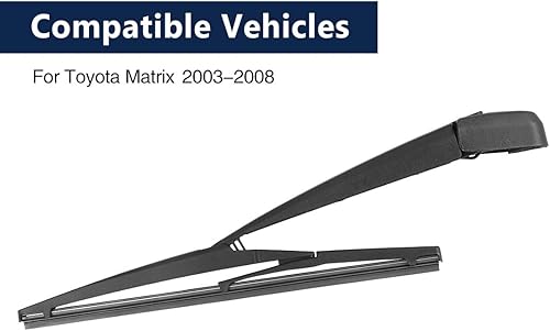 Miniatura 3 de X AUTOHAUX Juego de brazo de limpiaparabrisas trasero de coche, color negro, 11.024 in, 11 pulgadas para Toyota Matrix 2003 2004 2005 2006 2007 2008