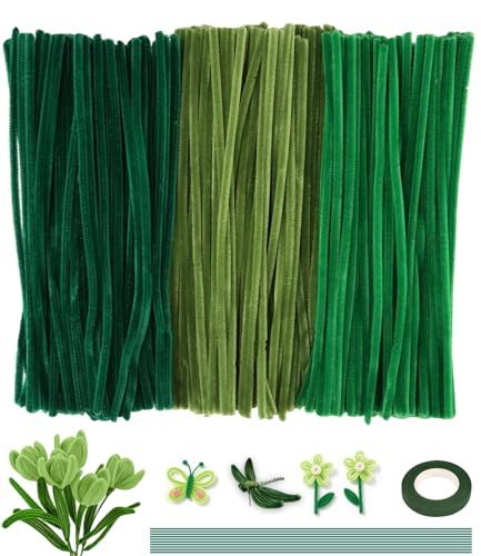 300 sztuk środków, 300 limpiadores de pipas, 3 limpiadores de pipas de color verde, para manualidades y limpieza de tuberías, Limpiador de Pipas, Limpiapipas Manualidades, Chenilla Manualidades