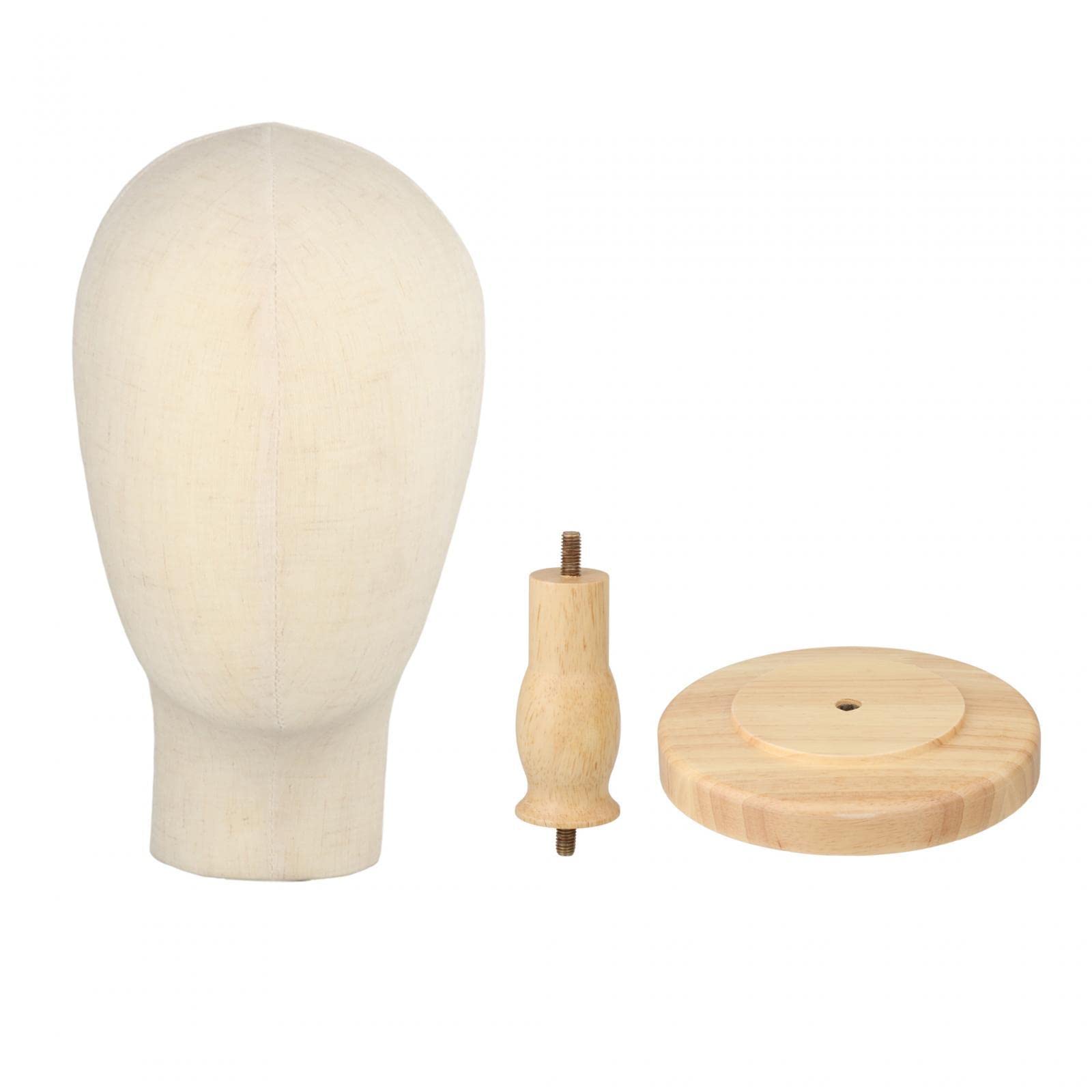 Milageto Espositore per testa di parrucca Testa di esposizione per cappello Testa di manichino Cappello Parrucca Espositore per gioielli Accessori per salone, base con venature del legno