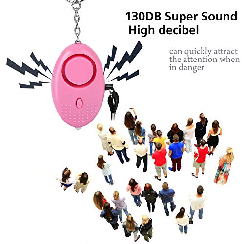 Justdolife Alarme pessoal com som seguro, chaveiro bonito de 130 dB, alarme de segurança de emergênc
