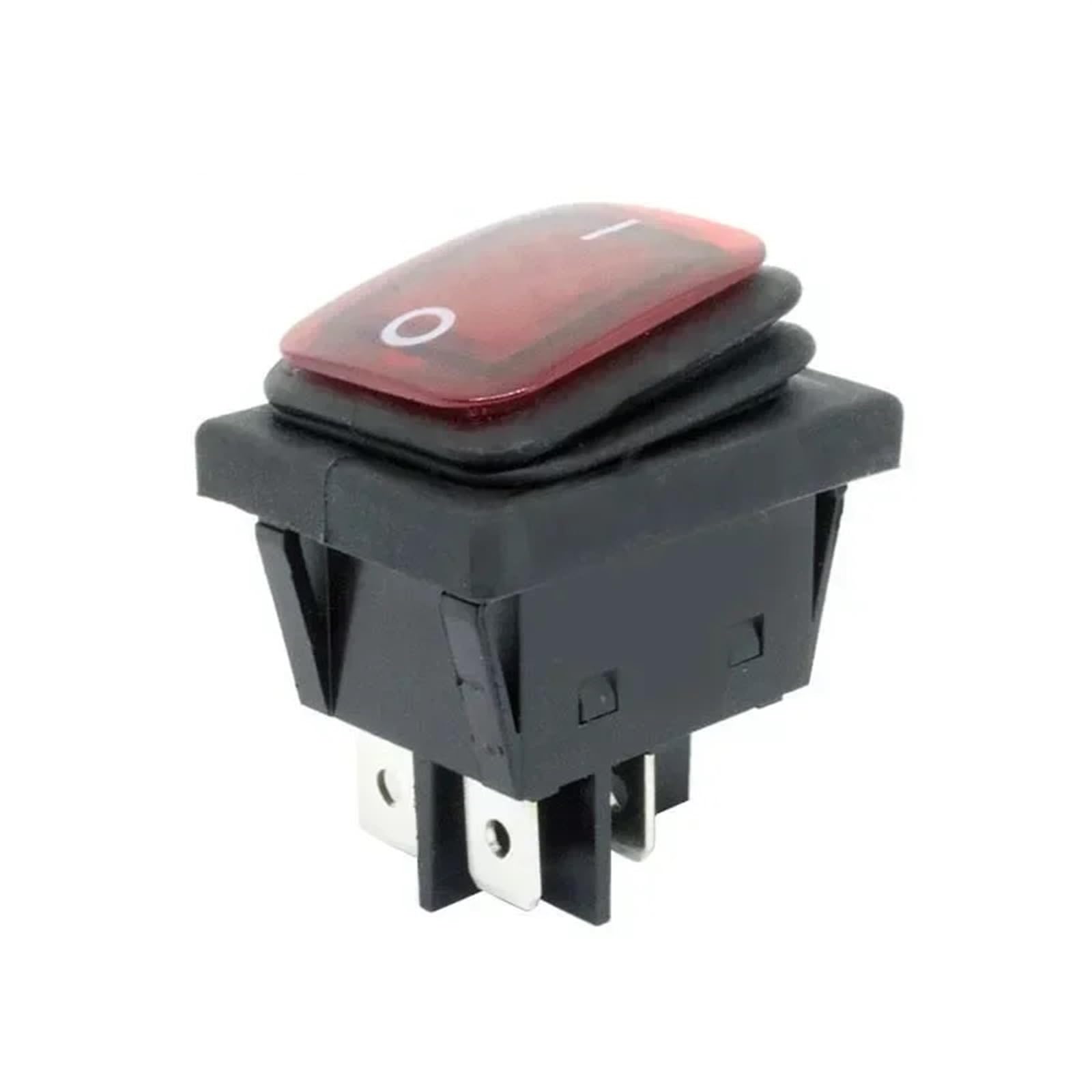 KCD4-201 30 x 22 Heavy Duty 4pin przełącznik kołyskowy 12 V Czerwony zielony LED 220 V oświetlenie podświetlenie 16 A 250 VAC włącznik wyłączony 1 szt. (ON-OFF, czarny bez światła, 220 V)