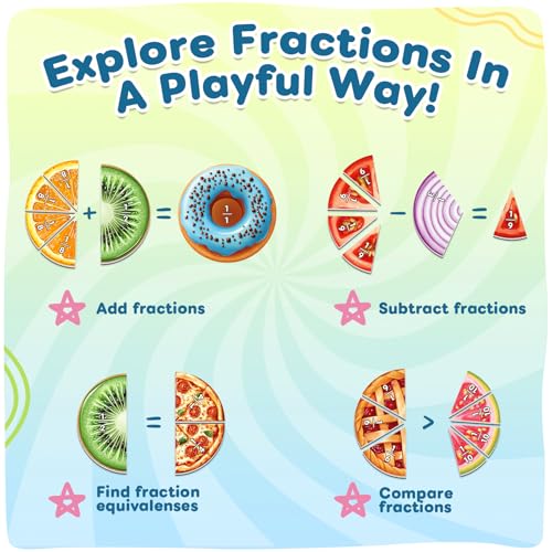 Laffunz Magnetic Fraction Tiles & Circles, Bars,Math Manipulatives, Fraction Manipulatives for 2nd, 3rd, 4th, 5th Grade Classroom Must Haves Teachers Whiteboard Teaching School Homeschool Supplies — view 4
