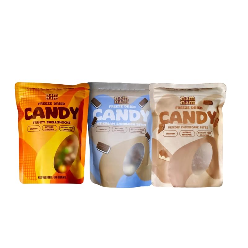 See full amazon price history chart for Nam Nam Freeze Dried Candy (Fruity Shellshocks, Ice Cream Sandwich Bites & Cheesecake Bites) | Crunchy | Intense Flavour- 60 Grams per pack (Pack of 3) Nam Nam Freeze Dried Candy (Fruity Shellshocks, Ice Cream Sandwich Bites & Cheesecake Bites) | Crunchy | Intense Flavour- 60 Grams per pack (Pack of 3) (B0D9F7KCYD) Amazon Price History, Amazon Price Tracker