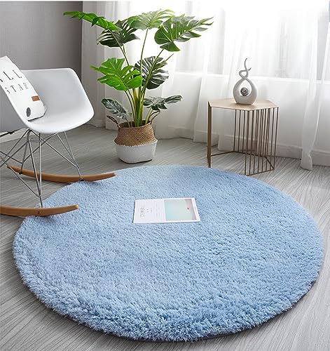 Tapis rond en peluche doux et antidérapant de 120 cm - 2