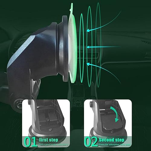 Miniatura 9 de PUZOU Ventilador oscilante negro para automóvil con ventosa, mini ventilador USB para automóvil con gancho multidireccional, ventilador portátil con