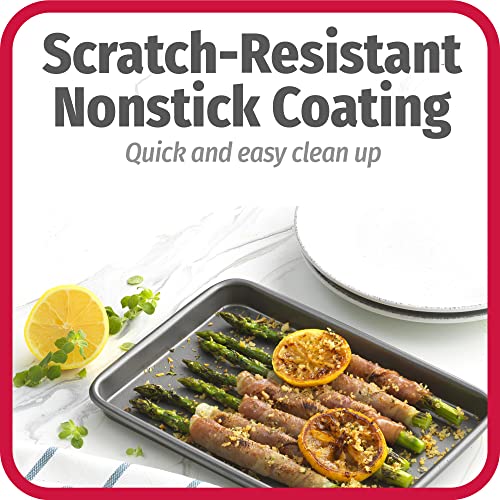 GoodCook Set of 2 Nonstick Steel 9" x 6.2" Toaster Oven Mini Baking Sheets with Racks, Gray by GoodCook - Image 4