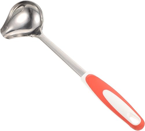 ERINGOGO Cucharas de cocina antideslizantes Pp Cuchara de sopa de acero inoxidable Gadgets de cocina Cucharón de salsa