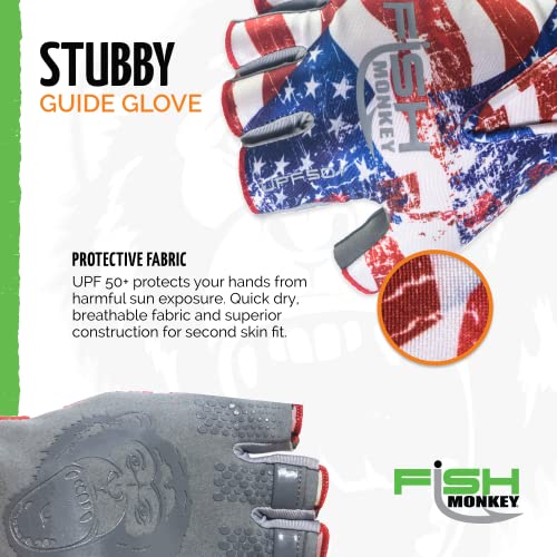 Fish Monkey Fm18 Stubby Guide Glove- Americana, Large #TOP3