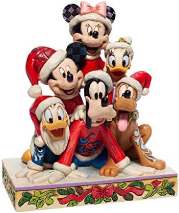 Enesco Jim Shore Disney Traditions Christmas Mickey Mouse and Friends Figurine, 5.91 Inch, Multicolor