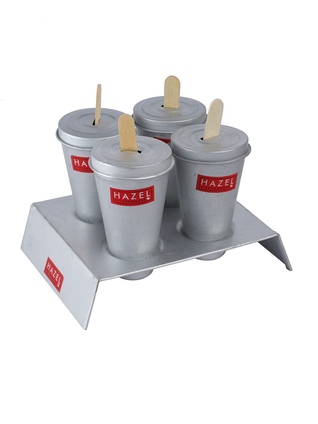 Buy HAZEL Aluminium Reusable Kulfi Mould Set of 4 Kulfi Maker for Children and Adults