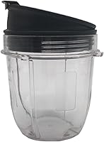 Vista 3 de Vaso de repuesto de 12 oz con tapa de boquilla para 900 W 1000 W Nutri Ninja Blender Auto iQ 900w 1000w Nutri Ninja Blender Auto iQ Series (2, 12 oz)