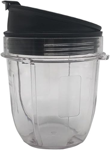 Miniatura 3 de 2 vasos de repuesto de 18 onzas con tapa de boquilla para licuadora Nutri Ninja de 900 W 1000 W Auto iQ 900 W 1000 W y Nutri Ninja Blender Auto iQ