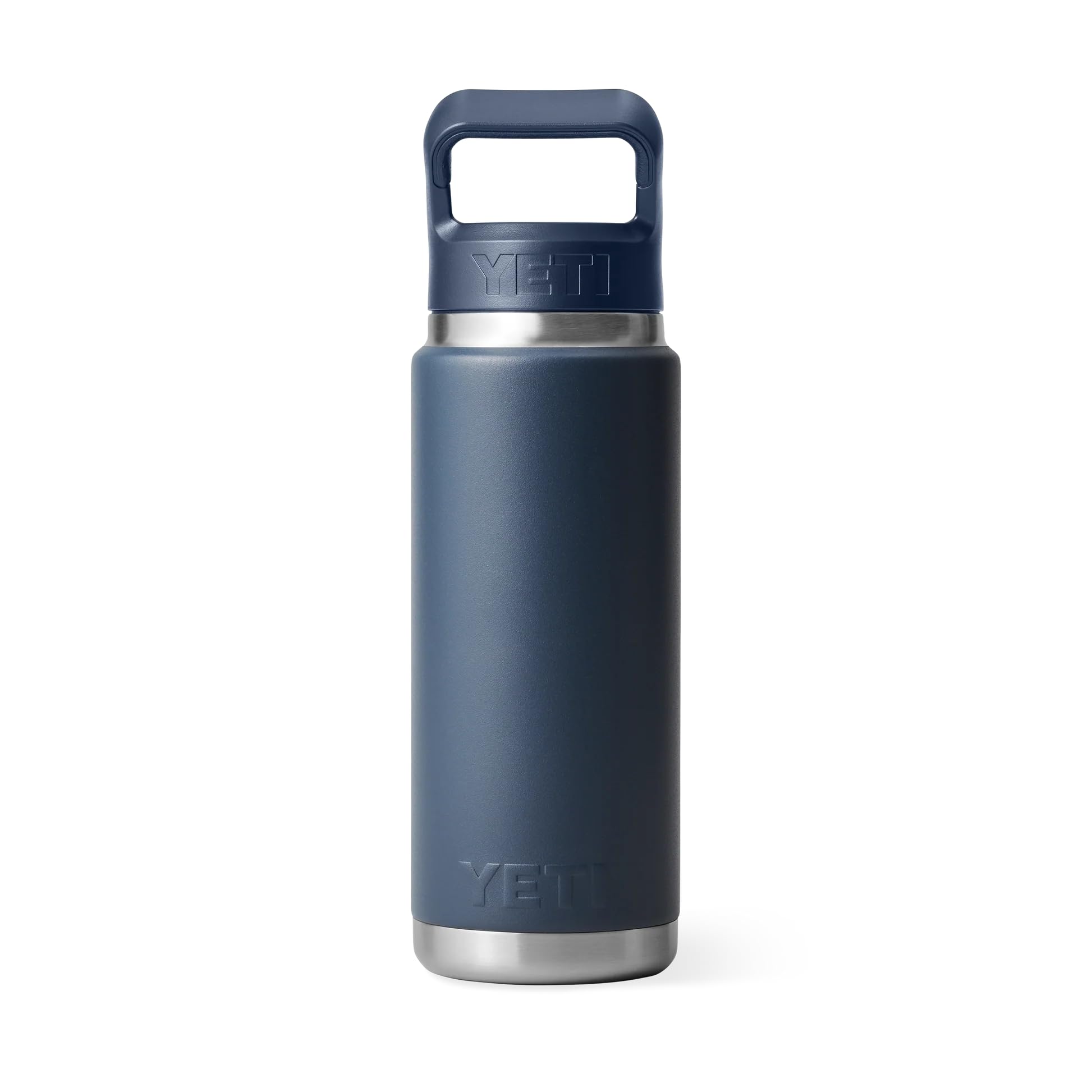 YETI Rambler C Straw Bottle, Stainless Steel Vacuum Insulated Bottle with Straw Cap, Navy, 26 oz (769 ml)