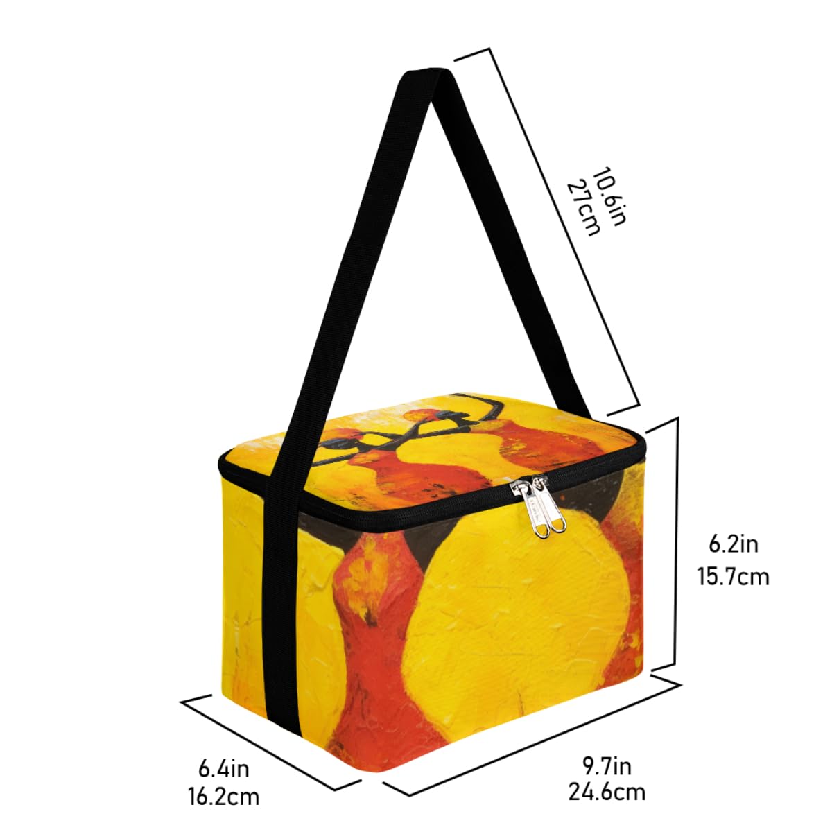 GzLeyigou Lunch Bags for Women Men 9 Cans,Africa Woman Hot & Cold Food Delivery Bag Insulated Grocery Bag Insulated Lunch Box Ethnic woman Cooler Bag for Office Work Picnic Beach