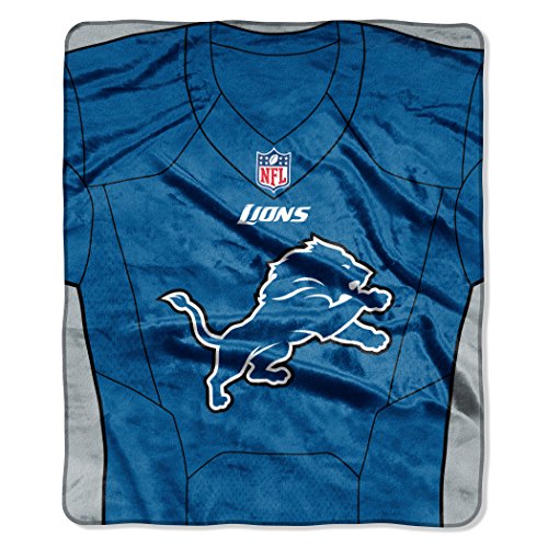 PMDEN NFL Detroit Lions Royal Plus Raschel Throw, One Size, Multicolor