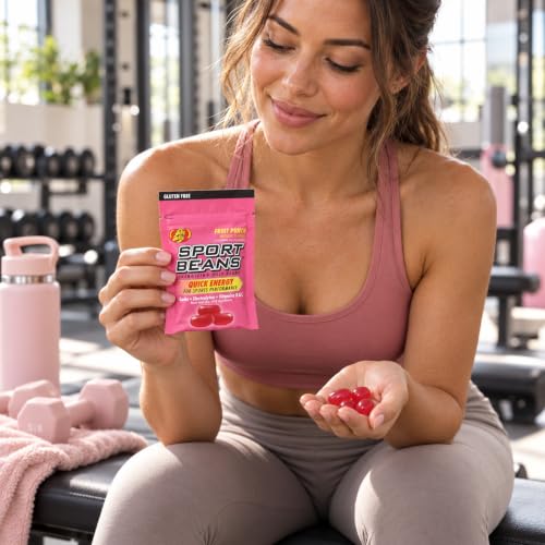 Jelly Bean Sport Beans Variety | 6 pack 1oz bags | Contains Carbs, Electrolytes, Vitamin B & C | FLAVORS Fruit Punch, Assorted, Extreme Cherry, Assorted & Extreme Watermelon Energy Beans - image 2