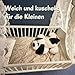 WEIGEDU Plüschhund Kuscheltier Schwarz-Weiß – Weiches Stofftier Hund 50 cm, Liegender Kuschelhund Plüschtier, Geschenk für Kinder & Erwachsene