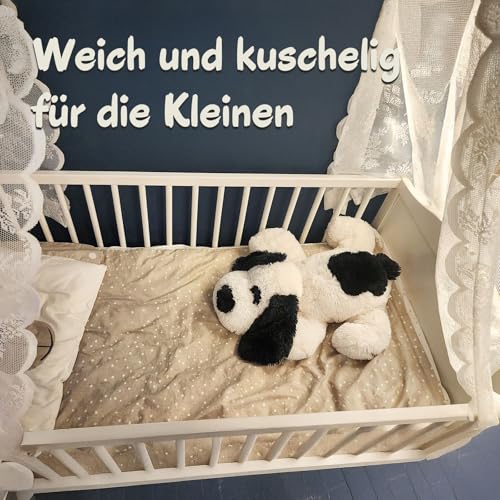 WEIGEDU Plüschhund Kuscheltier Schwarz-Weiß – Weiches Stofftier Hund 50 cm, Liegender Kuschelhund Plüschtier, Geschenk für Kinder & Erwachsene