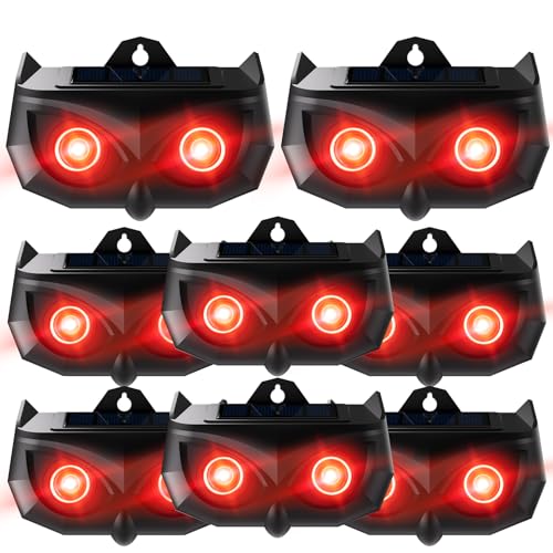 2026 Solar Predator Eyes Nocturnal Animal Repellent Outdoor Coyote Deterrent Devices Light Sensor Animal Repellent for Skunk Deer Coyote Fox Raccoon Cat Garden Yard Farm Chicken Coop 8 Pack