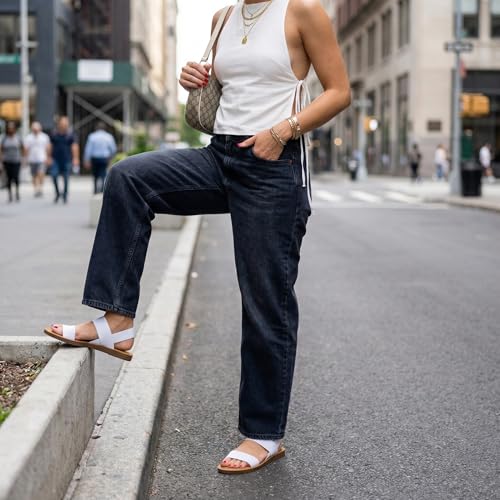 CUSHIONAIRE Ina Stretch Sandal โ Comfortable Slip-On with Memory Foam & Soft Straps for All-Day Wear | Dressy or Casual Summer Sandals for Women 2025, WHITE 11 by CUSHIONAIRE - Used condition - Image 9