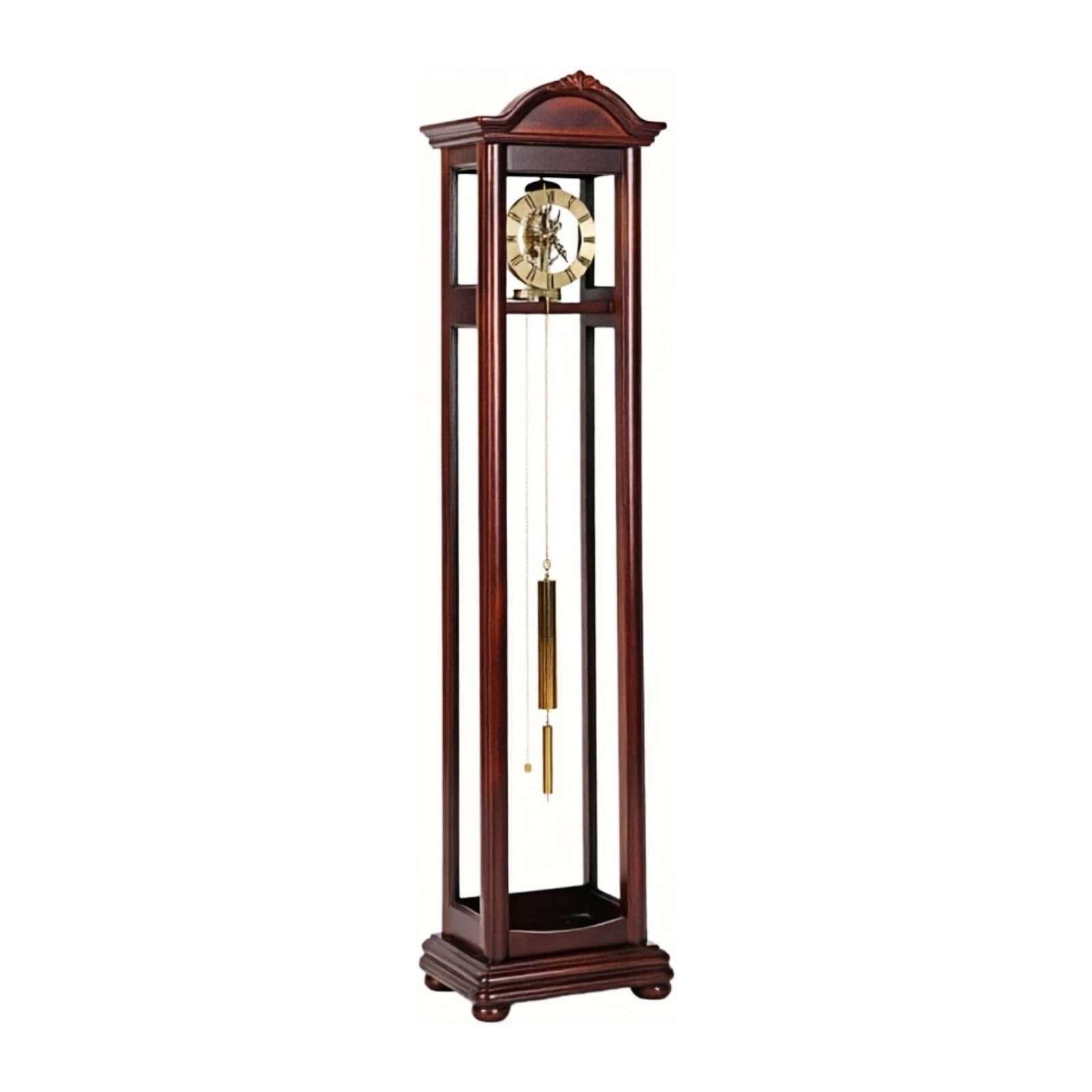 WANGHAI-666 Grandfather Clocks Wood Grandfather Clock Floor Pendulum Roman Numeral for Living Room